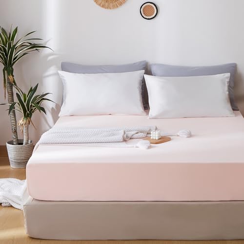 Menkala Spannbettlaken Premium Jersey Stretch 120x200cm Rosa Uni Einfarbig Matratzenschoner Super Weich Spannbetttücher Bettlaken Spannbetttuch für Matratzen Topper bis 25 cm Menkala Spannbettlaken Premium Jersey Stretch 120x200cm Rosa Uni Einfarbig Matratzenschoner Super Weich Spannbetttücher Bettlaken Spannbetttuch für Matratzen Topper bis 25 cm von Menkala