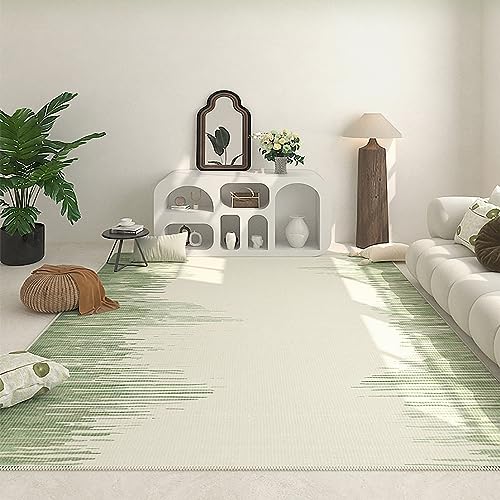 Menkala Teppich Grün Beige Kurzflor Modern Abstrakt Weich Flauschig Teppiche Waschbarer rutschfest Carpet für Wohnzimmer Schlafzimmer Kinderzimmer Küche Balkon Couch Büro Flur Esszimmer 180x240 cm von Menkala