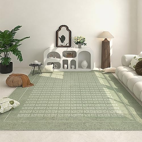 Menkala Teppich Grün Kurzflor Modern Geometrisch Weich Flauschig Teppiche Waschbarer rutschfest Carpet für Wohnzimmer Schlafzimmer Kinderzimmer Küche Balkon Couch Büro Esszimmer Flur 160x200 cm von Menkala