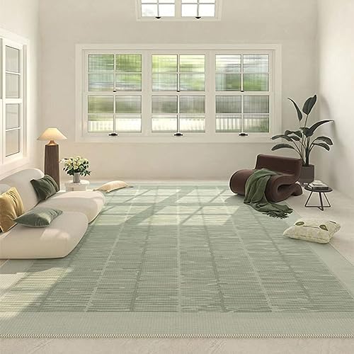 Menkala Teppich Grün Kurzflor Modern Geometrisch Weich Flauschig Teppiche Waschbarer rutschfest Carpet für Wohnzimmer Schlafzimmer Kinderzimmer Küche Couch Balkon Büro Esszimmer Groß 200x300 cm von Menkala