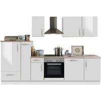 Menke Küchen Küchenblock White Premium 300, Holznachbildung von Menke Küchen