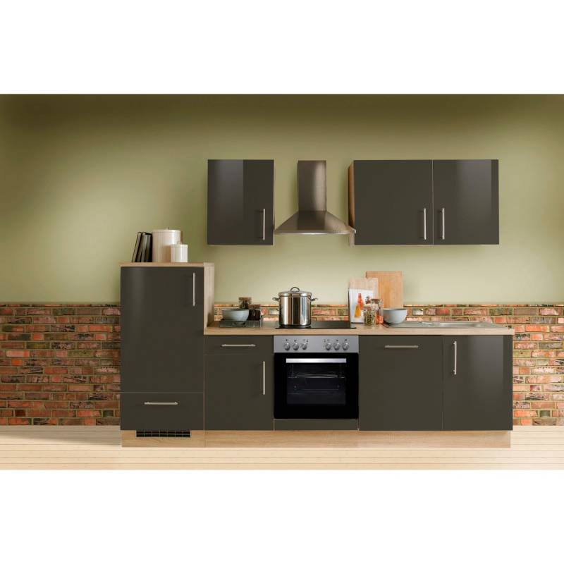 Menke Küchenzeile Premium 280 cm Lava Hochglanz-Sonoma Eiche Nachbildung von Menke Premium