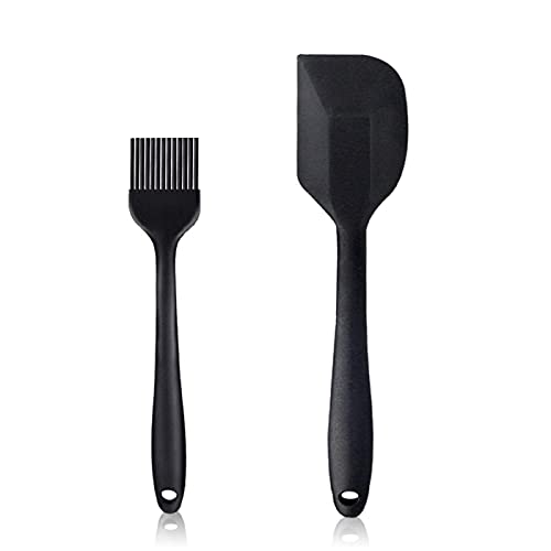 (2 Stück) Silikon Backpinsel und Spatel Basting Gebäckbürste Küchenhelfer Silikon mit Metallkern Hitzebeständige & Antihaft Grillbürste Gebäck Kochbürste Öl Backbürsten für Grill,Backen, Küche, Kochen von Menmamenma