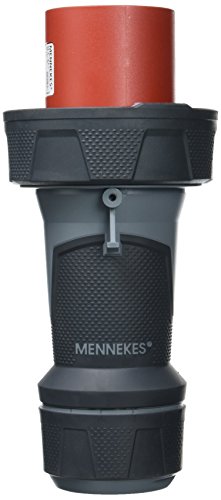 Mennekes 13212 Power Top Xtra Stecker mit Gummifläche, 67 IP-Schutzklasse, 6 Stunden Erdstellung, 5 Pole, 63 A Stromstärke, 400 V, Rot von Mennekes