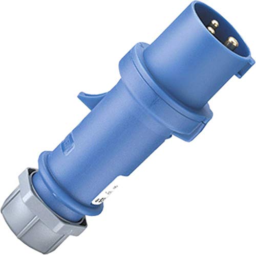 Mennekes 948 Sicherheitsstecker, IP 44 Schutz, 6 Stunden Erdposition, 3 Pole, 16 A, 230 V, blau von Mennekes