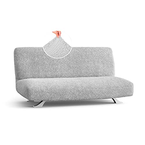 Menotti Armless Sofa Bett Bezug 2 3 Sitzer Schonbezug für Sofa und Sessel Stretch Elastischer Stoffschutz - Mikrofaser - Perle (Armless Sofa Bett) von Menotti