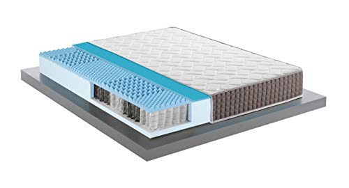 Mentor - Matratze aus Federn und Memory-Schaum, MED H3, französisch, 140 x 200 cm, Biotech Med 2.1 Medizinisches Produkt, Höhe 29 cm, mit 7 cm Memory-Schaum Bios Aloe Gel - abziehbar von Mentor