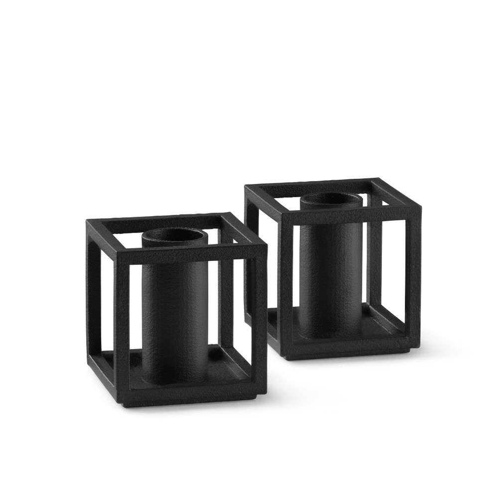 Audo Copenhagen - Kubus Candle Holder Micro Black 2 psc. Audo Copenhagen von Audo Copenhagen