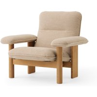 Audo - Brasilia Lounge Chair, Eiche natur / Bouclé beige von Audo
