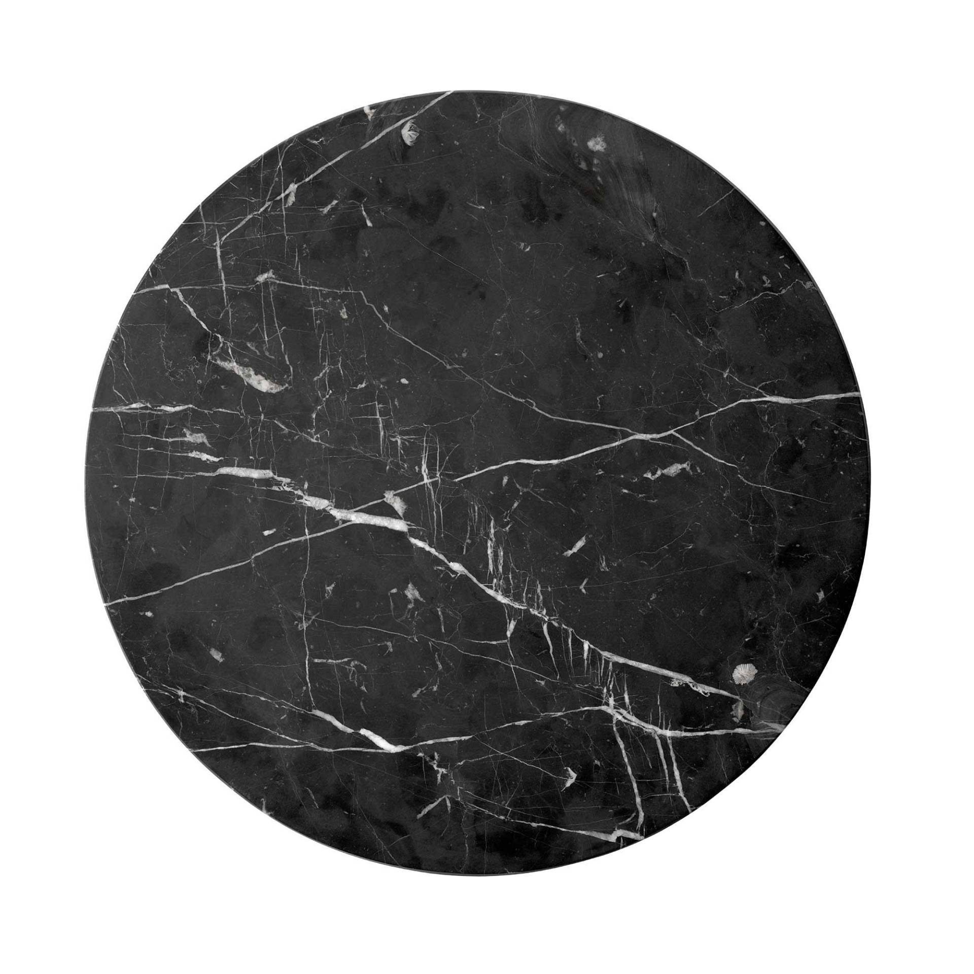 Audo - Androgyne Beistelltisch Marmor Ø43cm - schwarz/Tischplatte Marquina-Marmor/Gestell Stahl/H 44,8cm / Ø 43cm von Audo