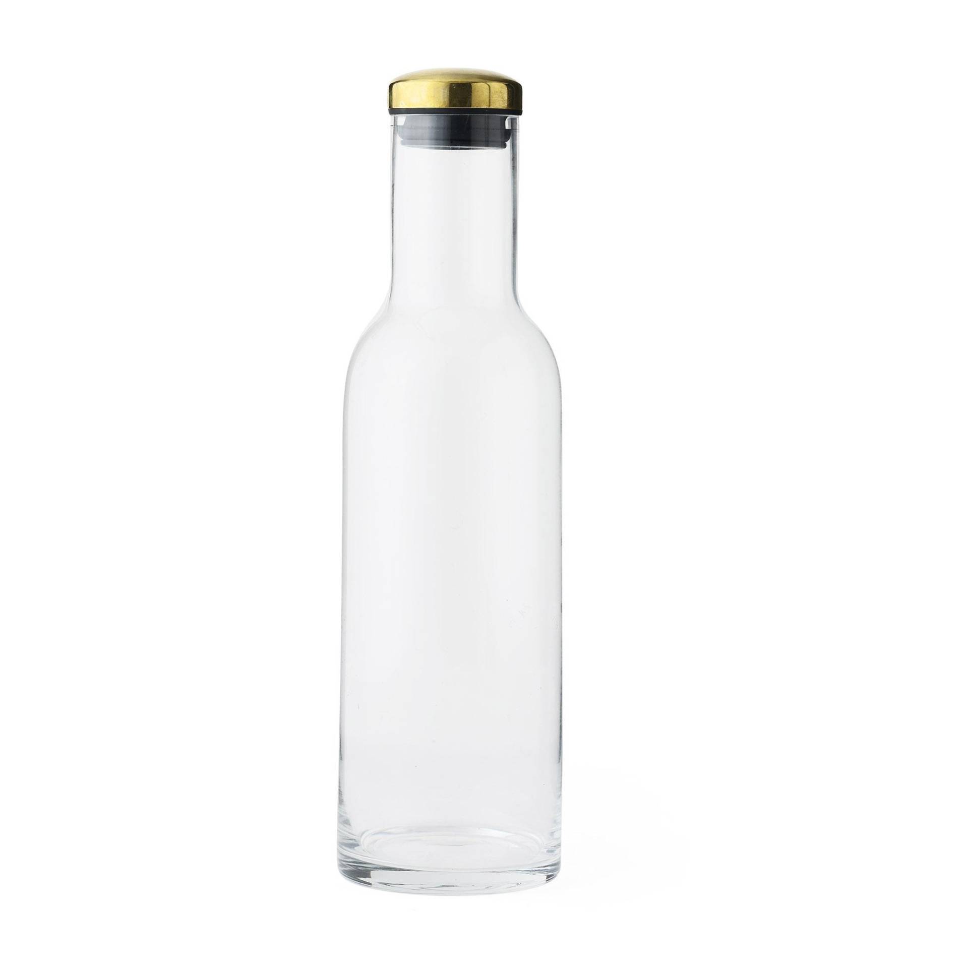 Audo - Bottle Karaffe mit Deckel 1L - messing/transparent/H 29cm, Ø 8cm von Audo