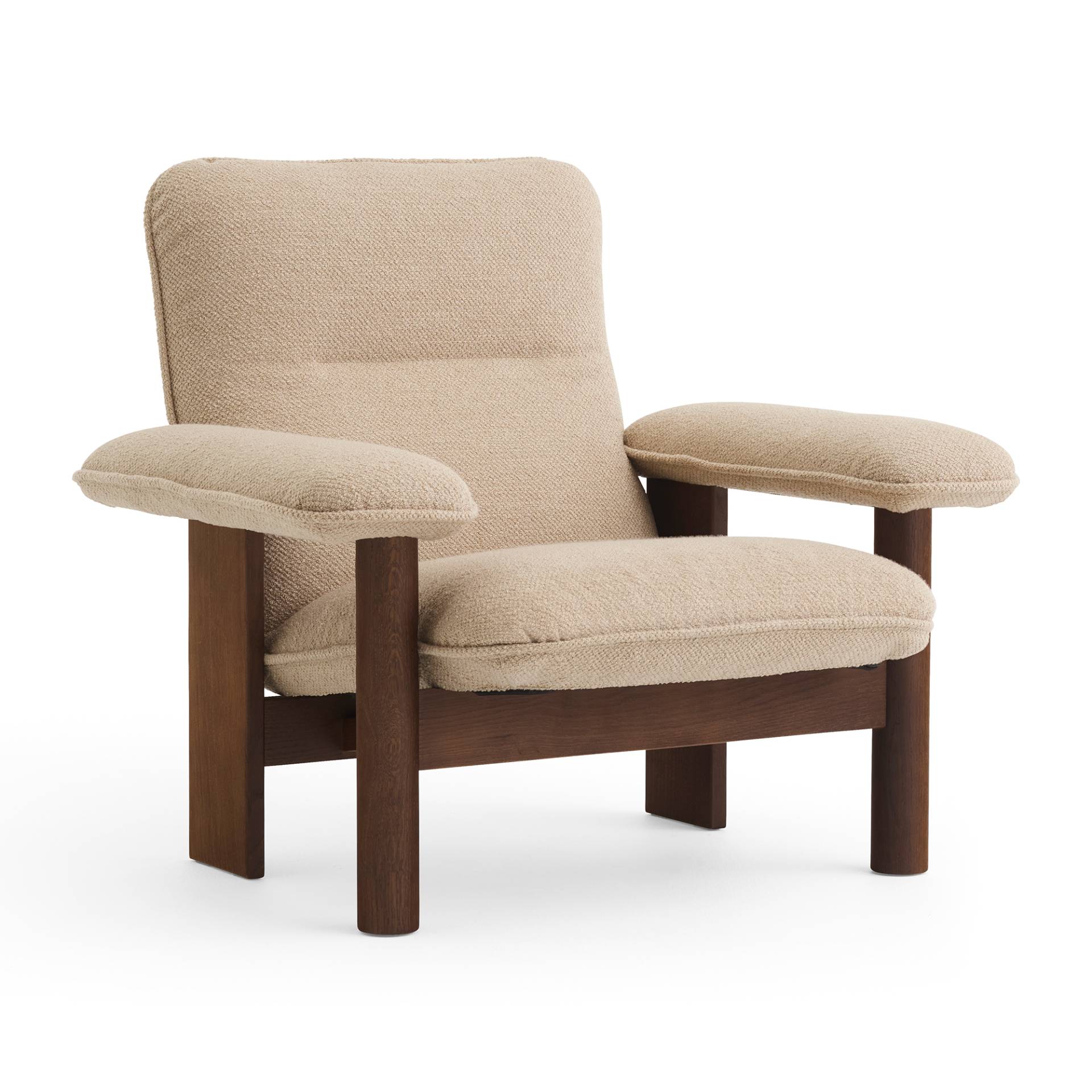 Audo - Brasilia Lounge Chair (MENU) - beige/Stoff Bouclé 02/BxHxT 96x84x82cm/Gestell Eiche dunkel gebeizt von Audo