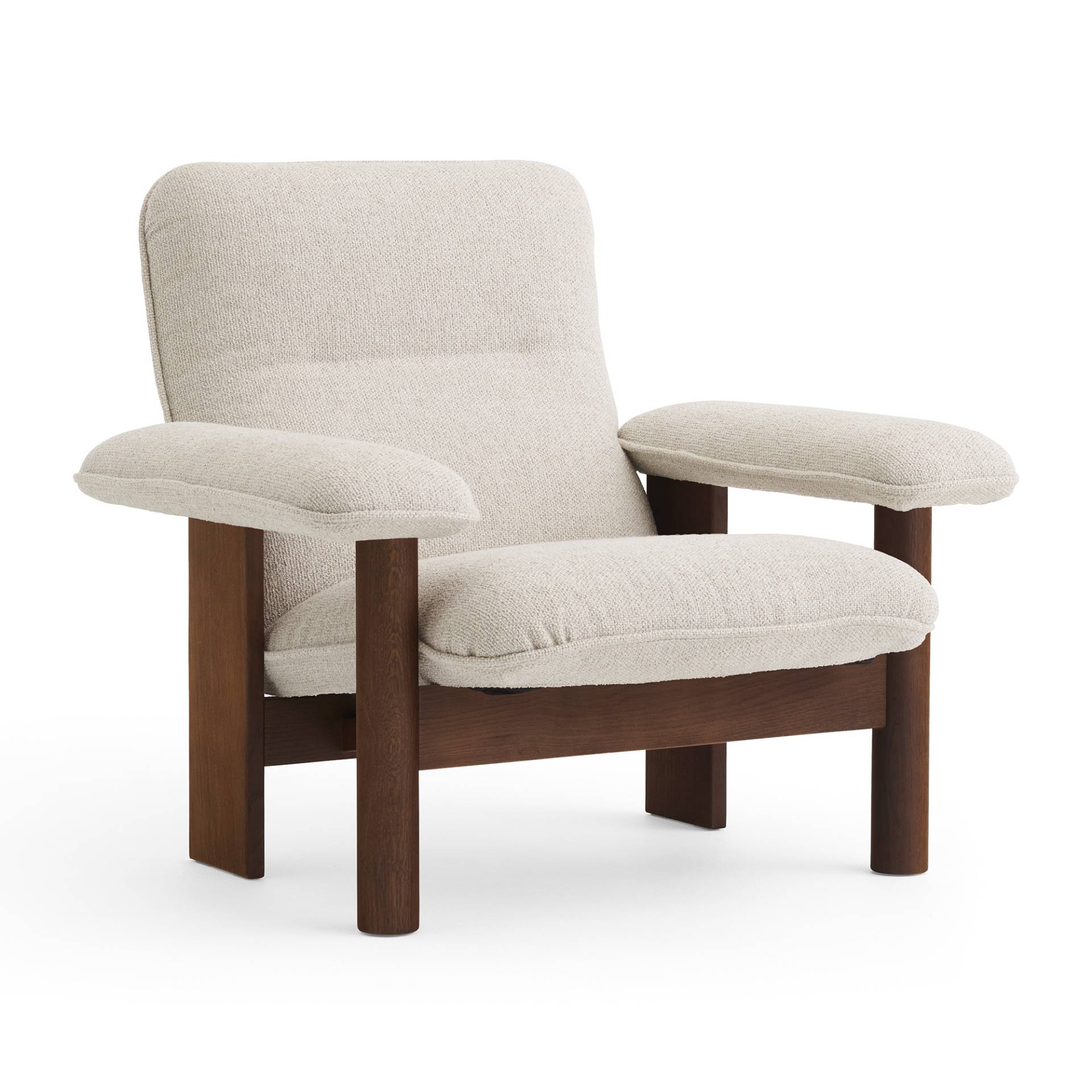 Audo - Brasilia Lounge Chair - grauweiß/Stoff Kvadrat Moss by Sahco 0011/BxHxT 96x84x82cm/Gestell Eiche dunkel gebeizt von Audo