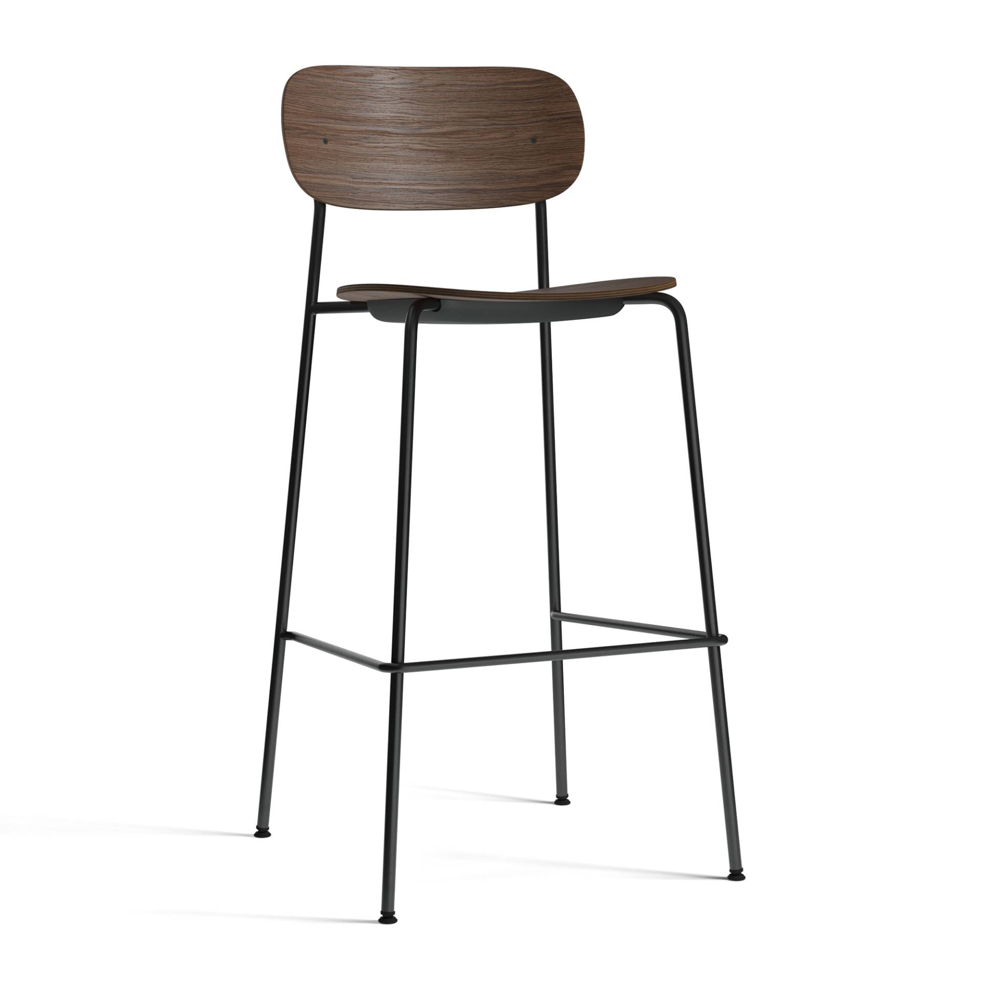 Audo - Co Bar Chair 75.5cm - eiche dunkel /gebeizt/BxHxT 50.9x104.5x49.7cm/Gestell Stahl schwarz pulverbeschichtet von Audo