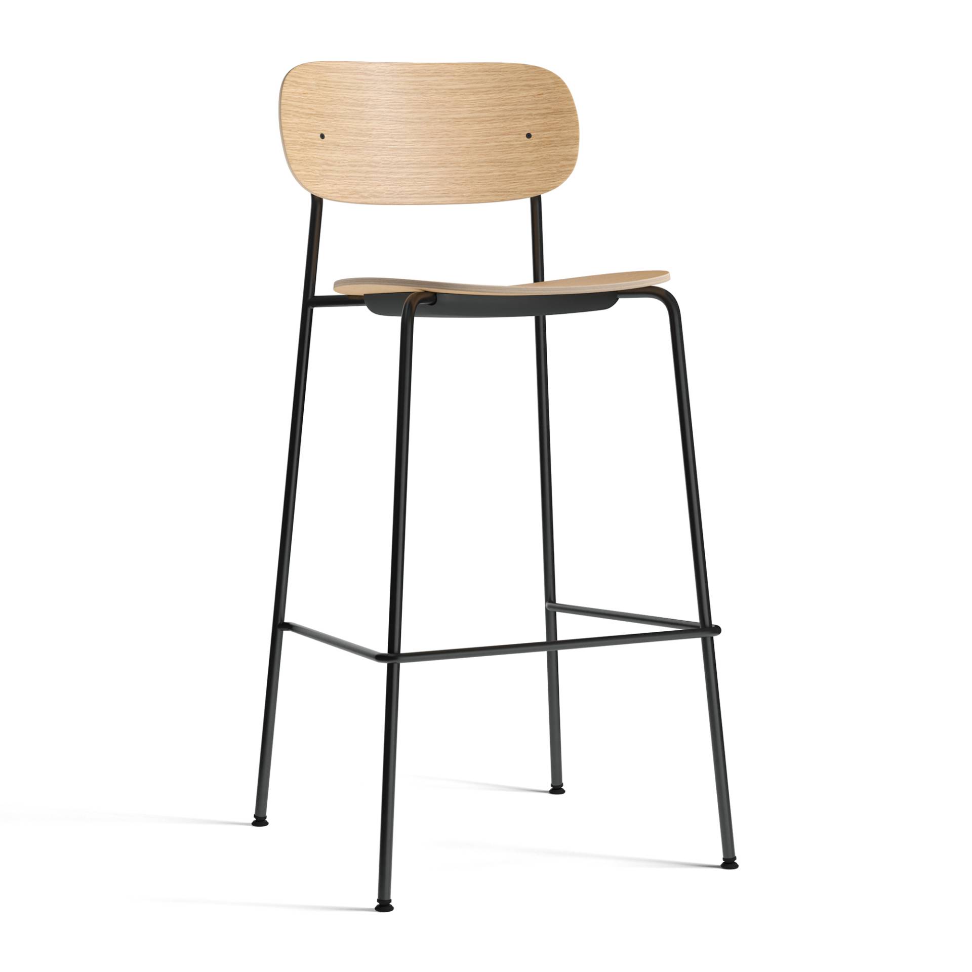 Audo - Co Bar Chair 75.5cm - eiche natur/BxHxT 50.9x104.5x49.7cm/Gestell Stahl schwarz pulverbeschichtet von Audo