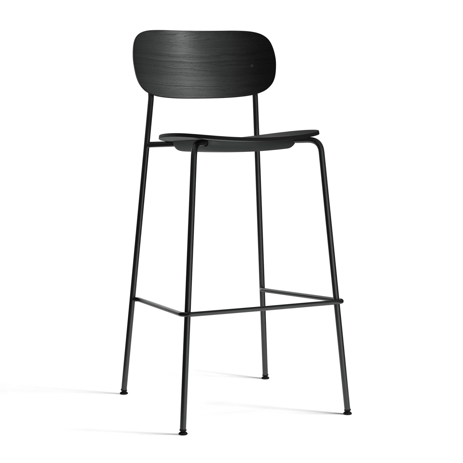 Audo - Co Bar Chair 75.5cm - eiche schwarz/BxHxT 50.9x104.5x49.7cm/Gestell Stahl schwarz pulverbeschichtet von Audo