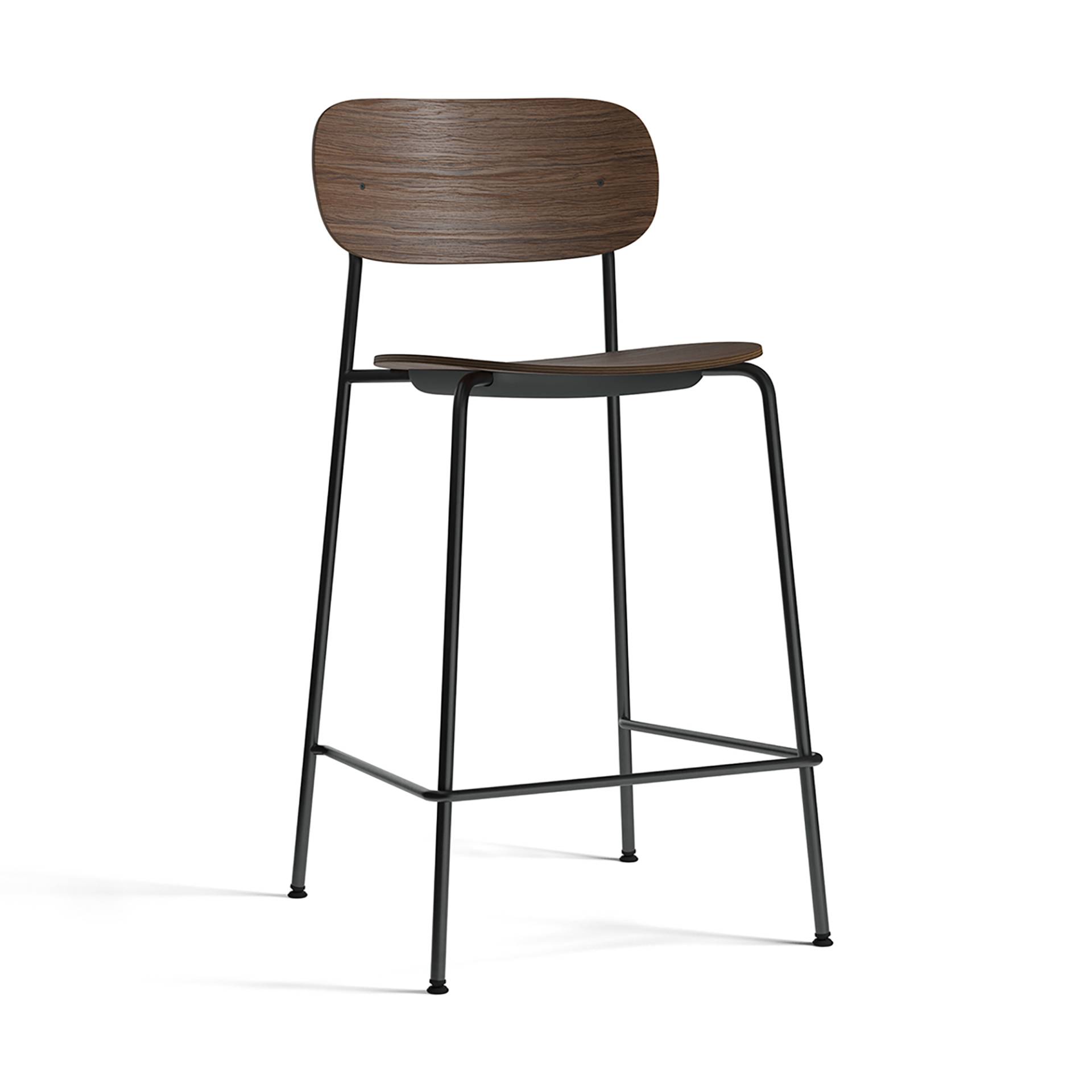 Audo - Co Counter Chair 65.5cm - eiche dunkel/gebeizt/BxHxT 49.4x94.5x48.2cm/Gestell Stahl schwarz pulverbeschichtet von Audo