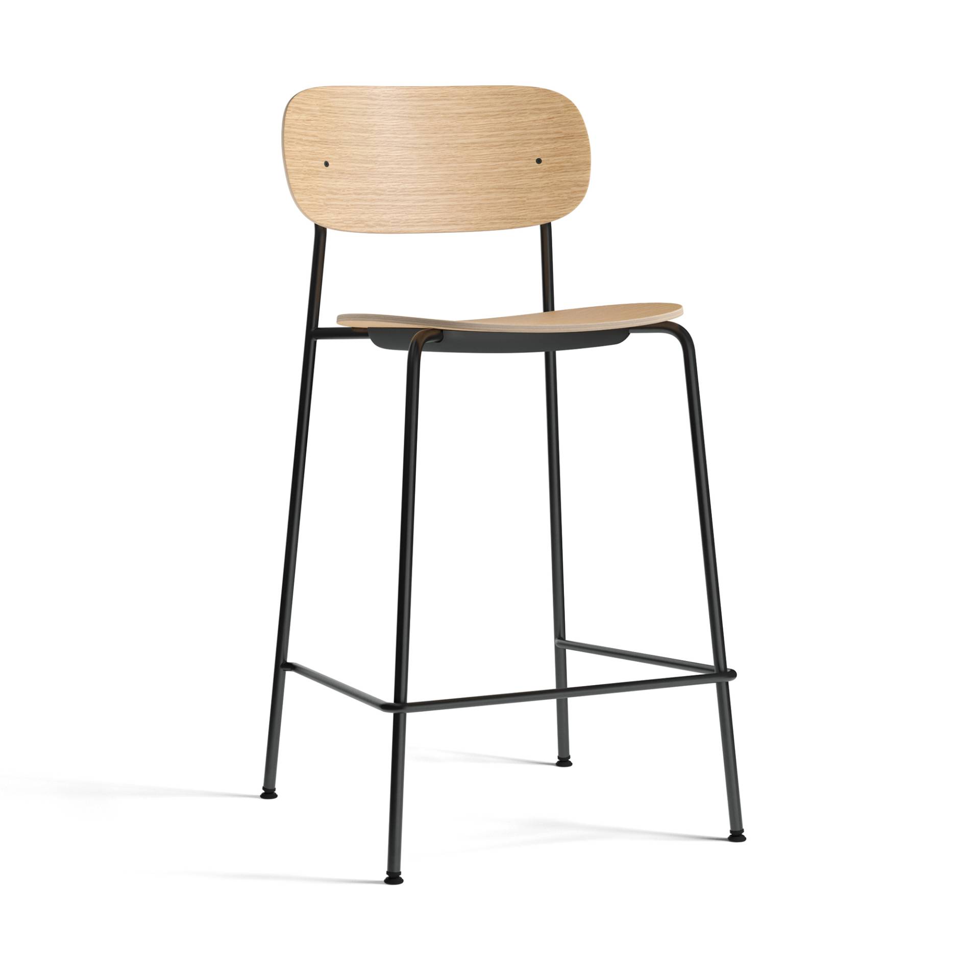 Audo - Co Counter Chair 65.5cm - eiche natur/BxHxT 49.4x94.5x48.2cm/Gestell Stahl schwarz pulverbeschichtet von Audo