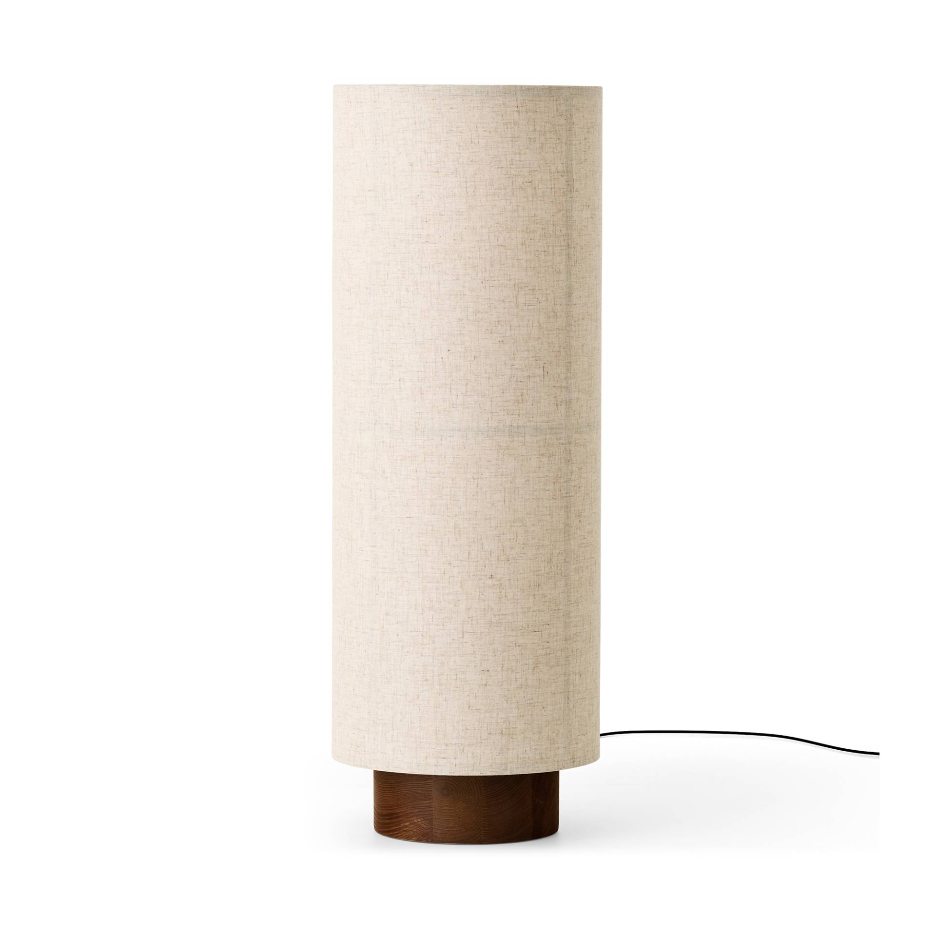 Audo - Hashira Bodenleuchte - beige/Sockel Eiche gebeizt/H x Ø: 83x30cm/mit Dimmer/ mit 2x E27 Fassung/ohne Leuchtmittel von Audo