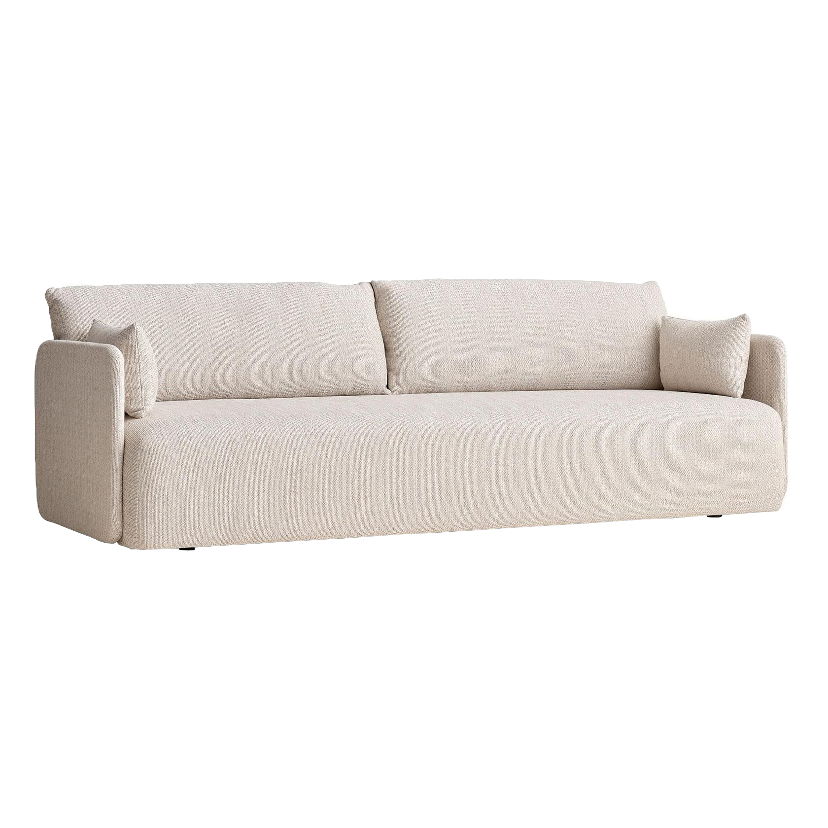 Audo - Offset 3-Sitzer Sofa - beige/Stoff Kvadrat Savanna 0202/BxHxT 224.3x65.5x90cm/Gestell pulverbeschichtet von Audo