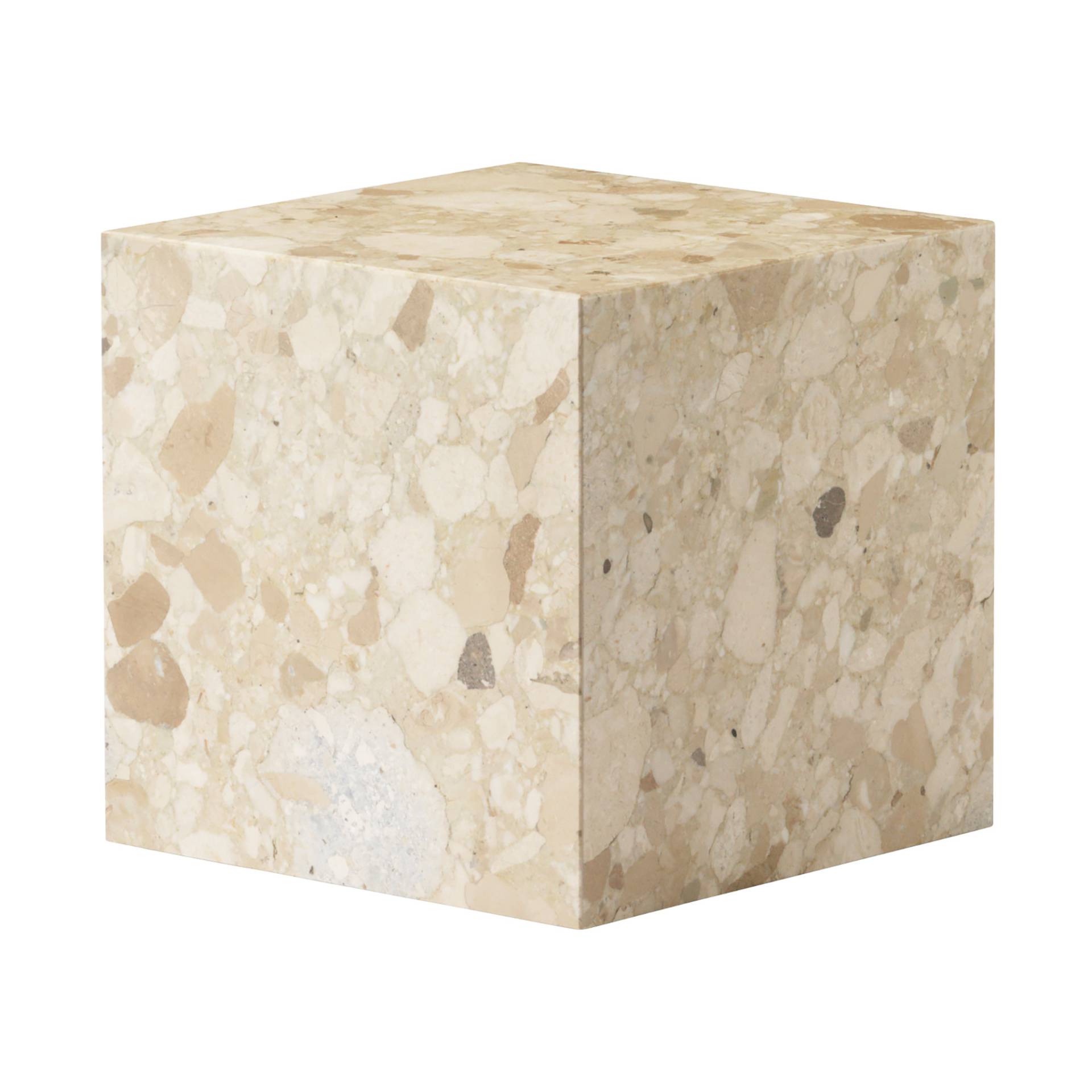 Audo - Plinth Cubic Beistelltisch - sand/Kunis Breccia/BxHxT 40x40x40cm von Audo