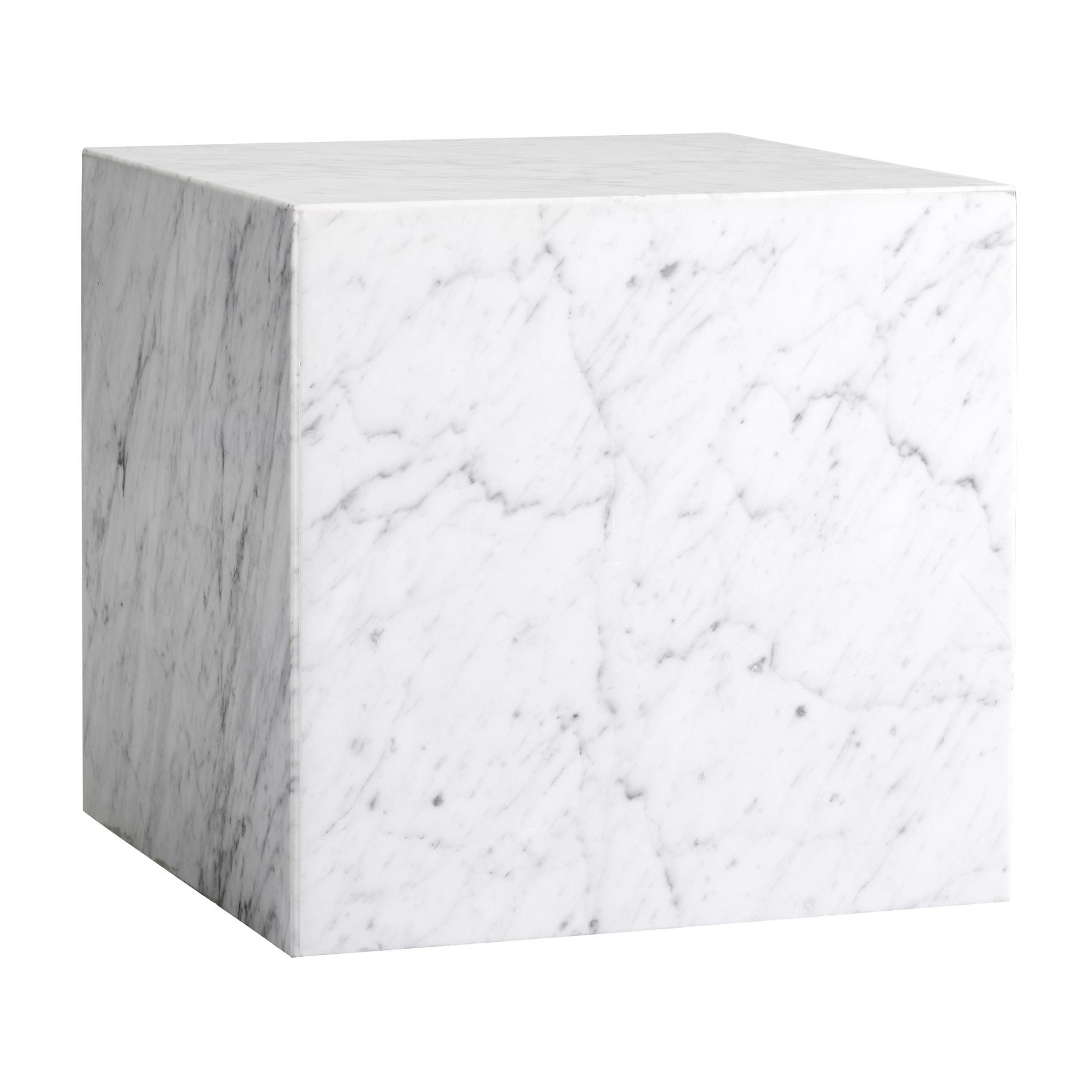 Audo - Plinth Cubic Beistelltisch - weiß/Carrara/BxHxT 40x40x40cm von Audo