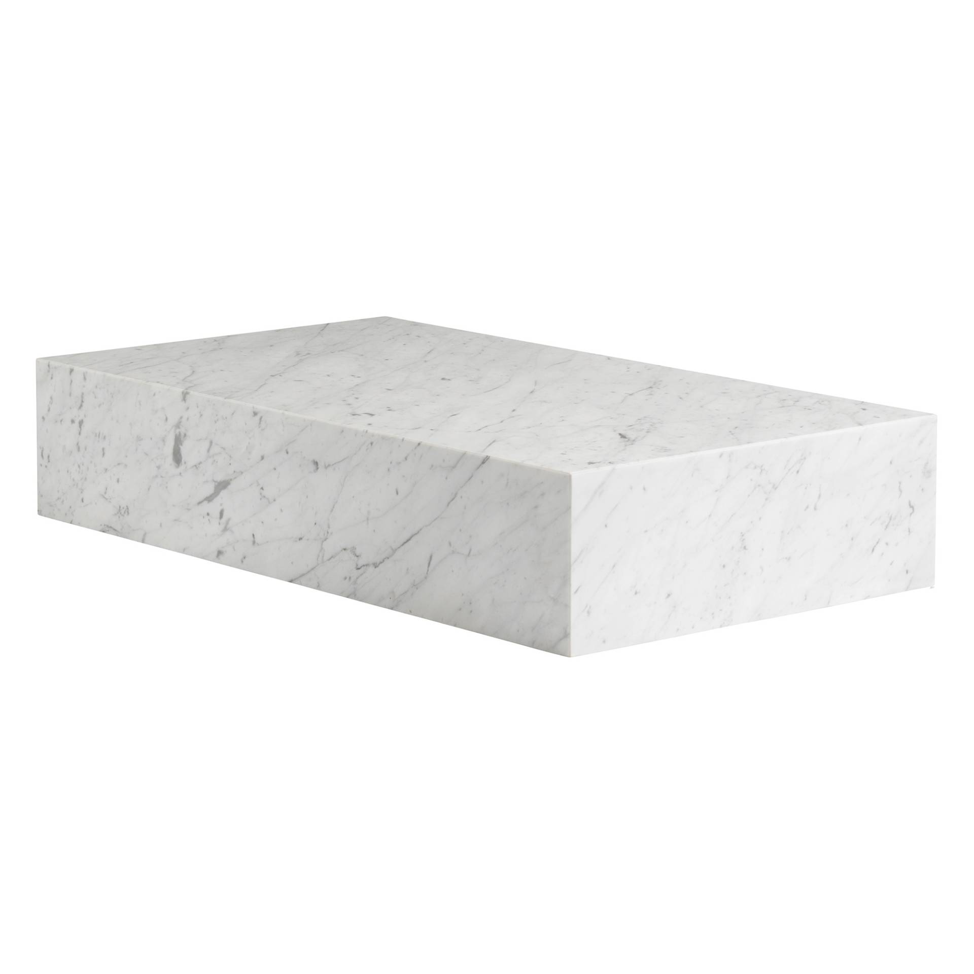 Audo - Plinth Grand Beistelltisch - weiß/Carrara/LxBxH 137x76x28cm von Audo