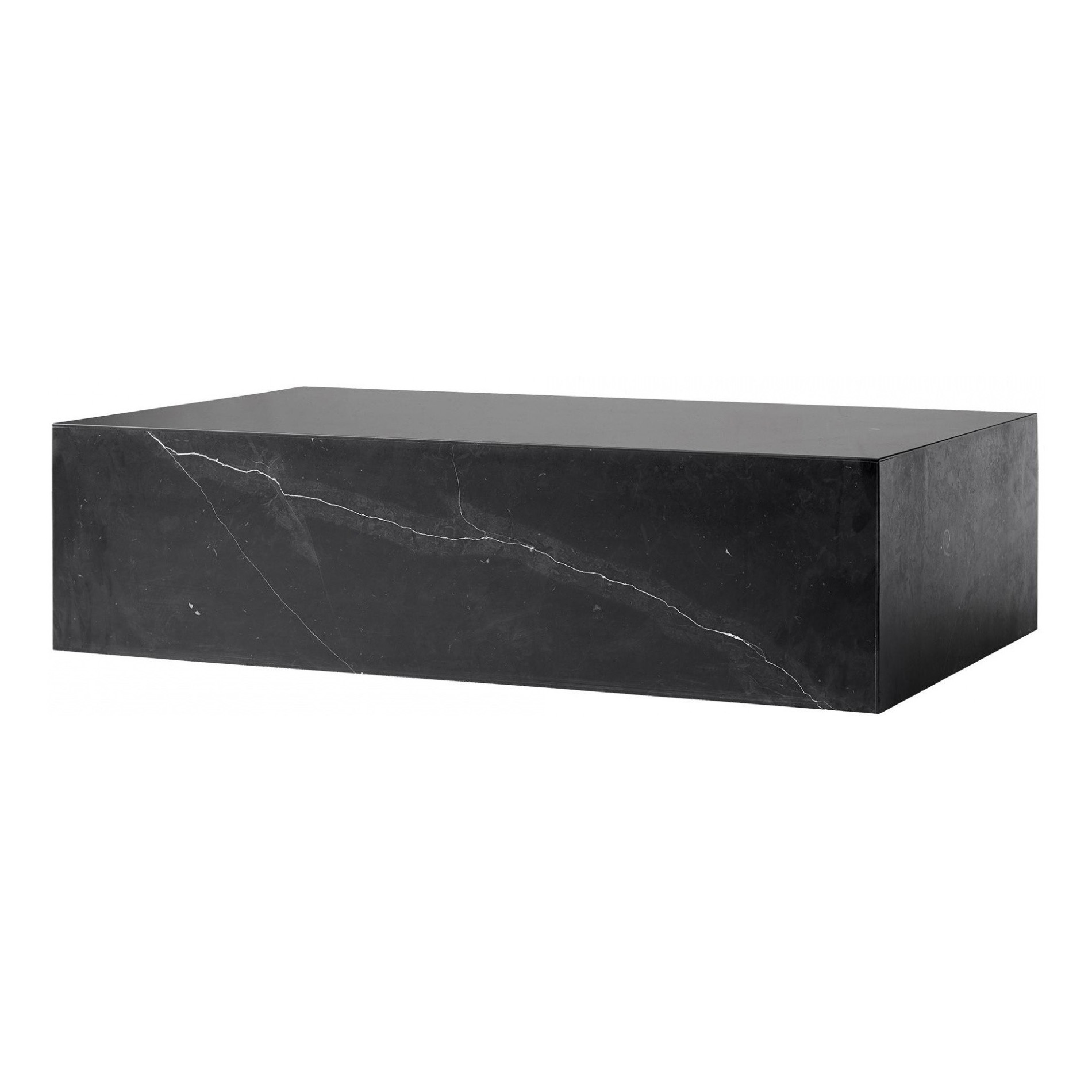 Audo - Plinth Low Beistelltisch - schwarz/Marquina/BxHxT 100x27x60cm von Audo