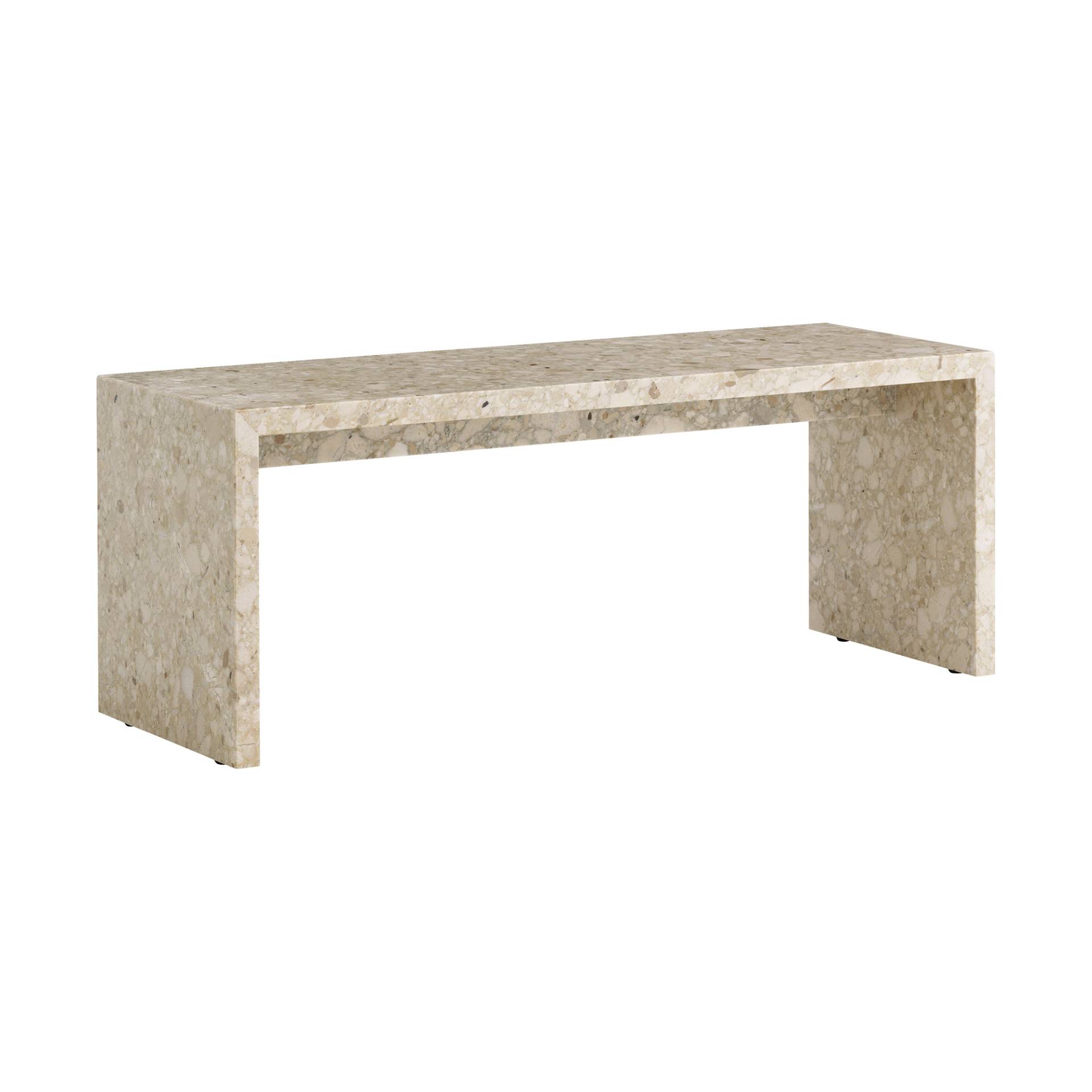 Audo - Plinth Bridge Beistelltisch - sand/Kunis Breccia/LxBxH 100x35x38cm von Audo