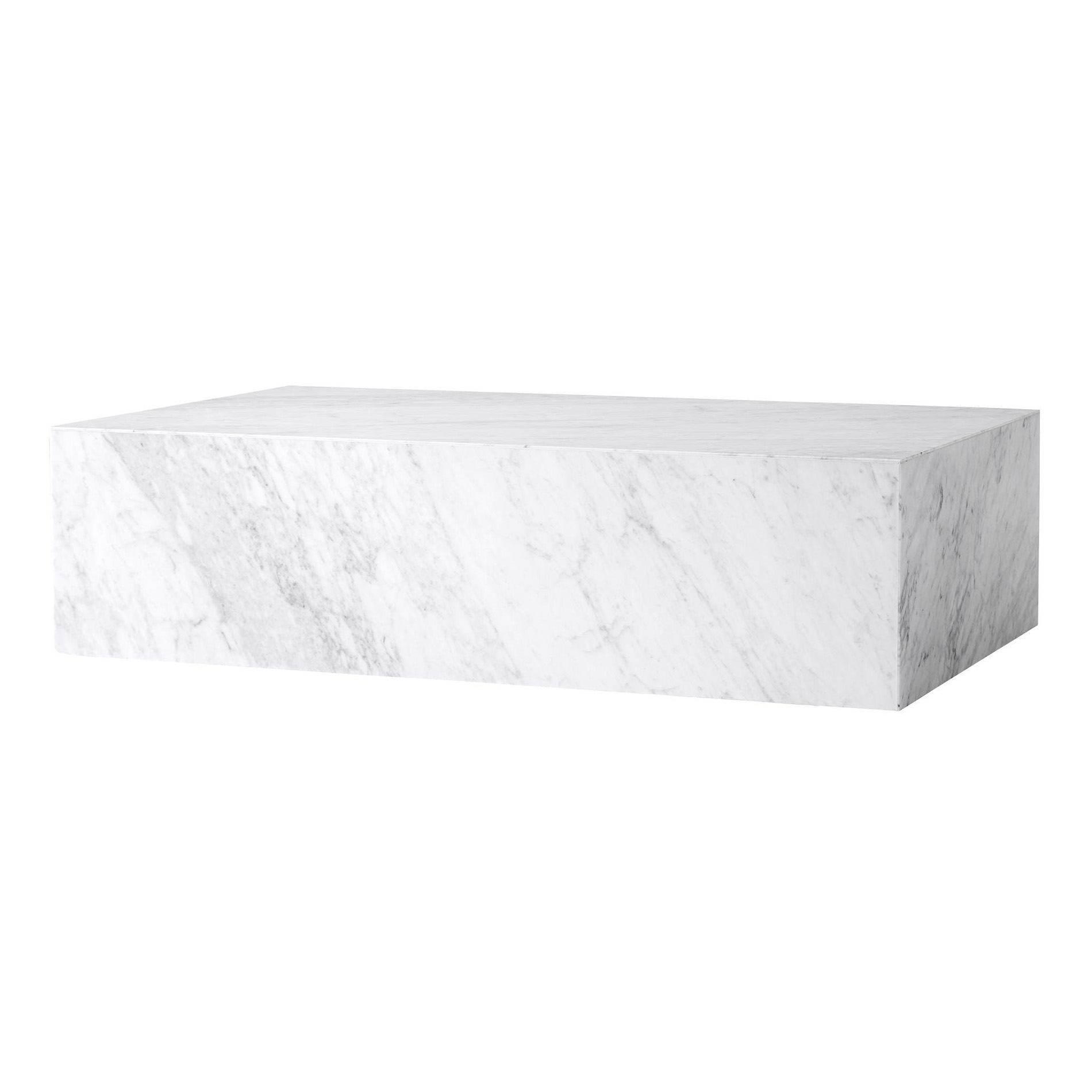 Audo - Plinth Low Beistelltisch - weiß/Carrara/BxHxT 100x27x60cm von Audo