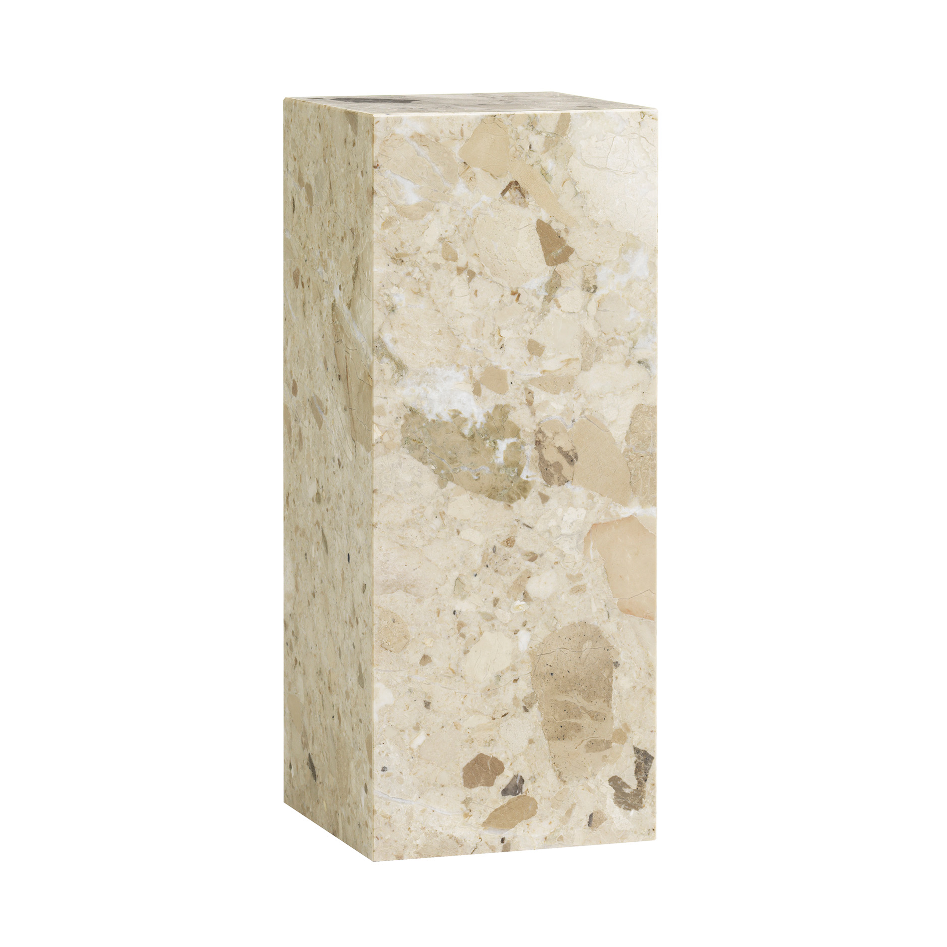 Audo - Plinth Pedestal Beistelltisch H 75cm - sand/Kunis Breccia/LxBxH 30x30x75cm von Audo