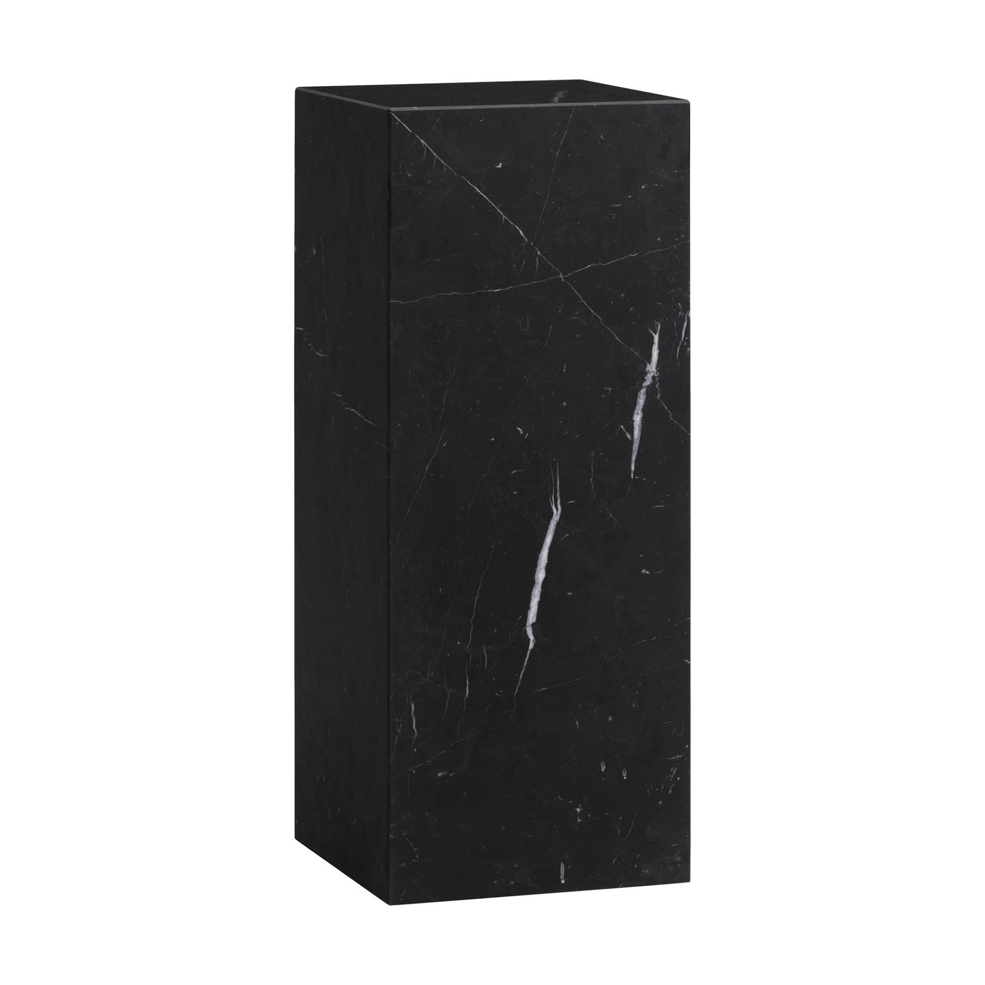 Audo - Plinth Pedestal Beistelltisch H 75cm - schwarz/Nero Marquina/LxBxH 30x30x75cm von Audo