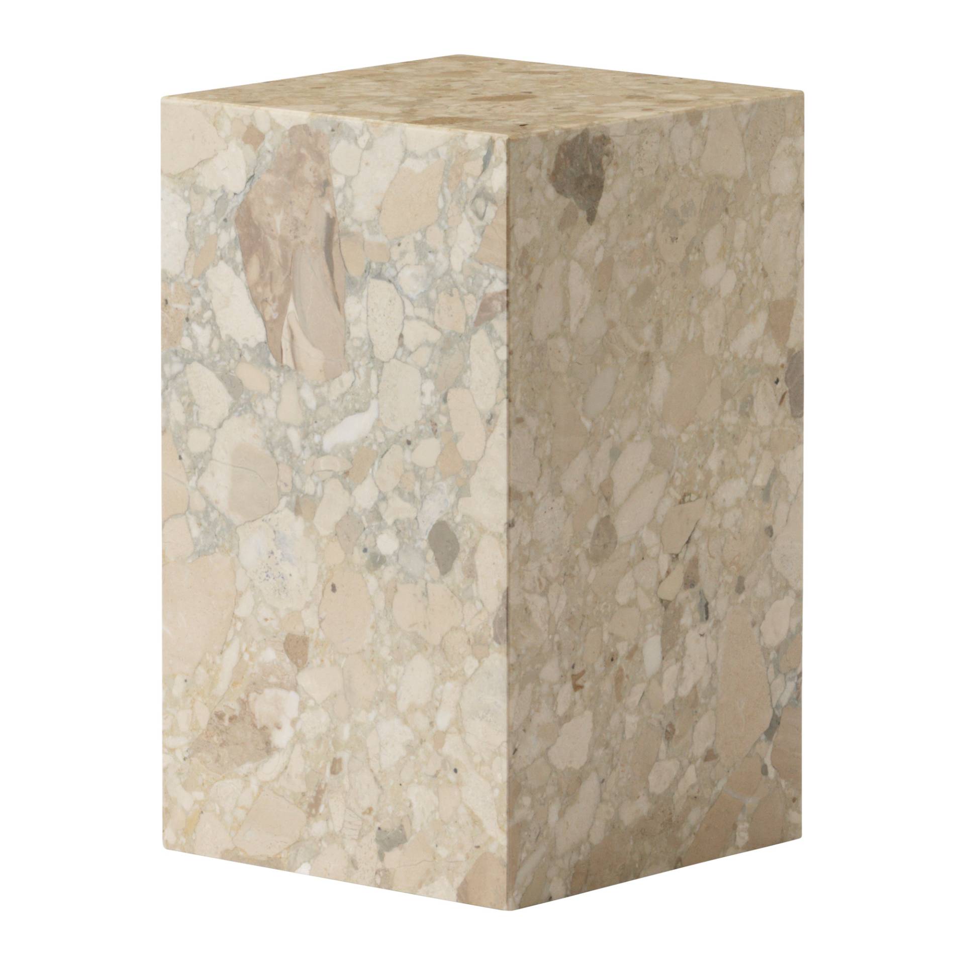 Audo - Plinth Tall Beistelltisch - sand/Kunis Breccia/LxBxH 30x30x51cm von Audo