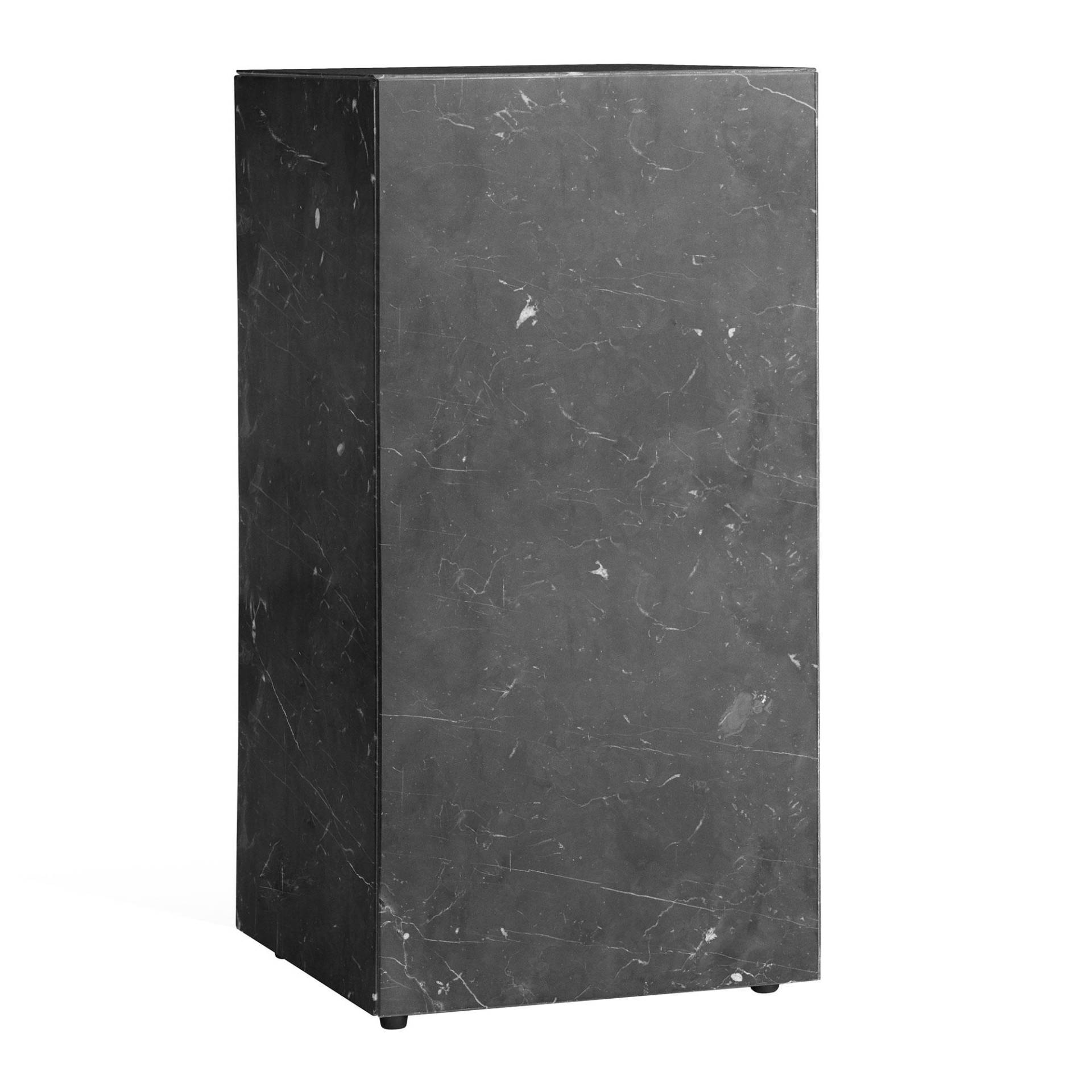 Audo - Plinth Tall Beistelltisch - schwarz/Marquina/LxBxH 30x30x51cm von Audo