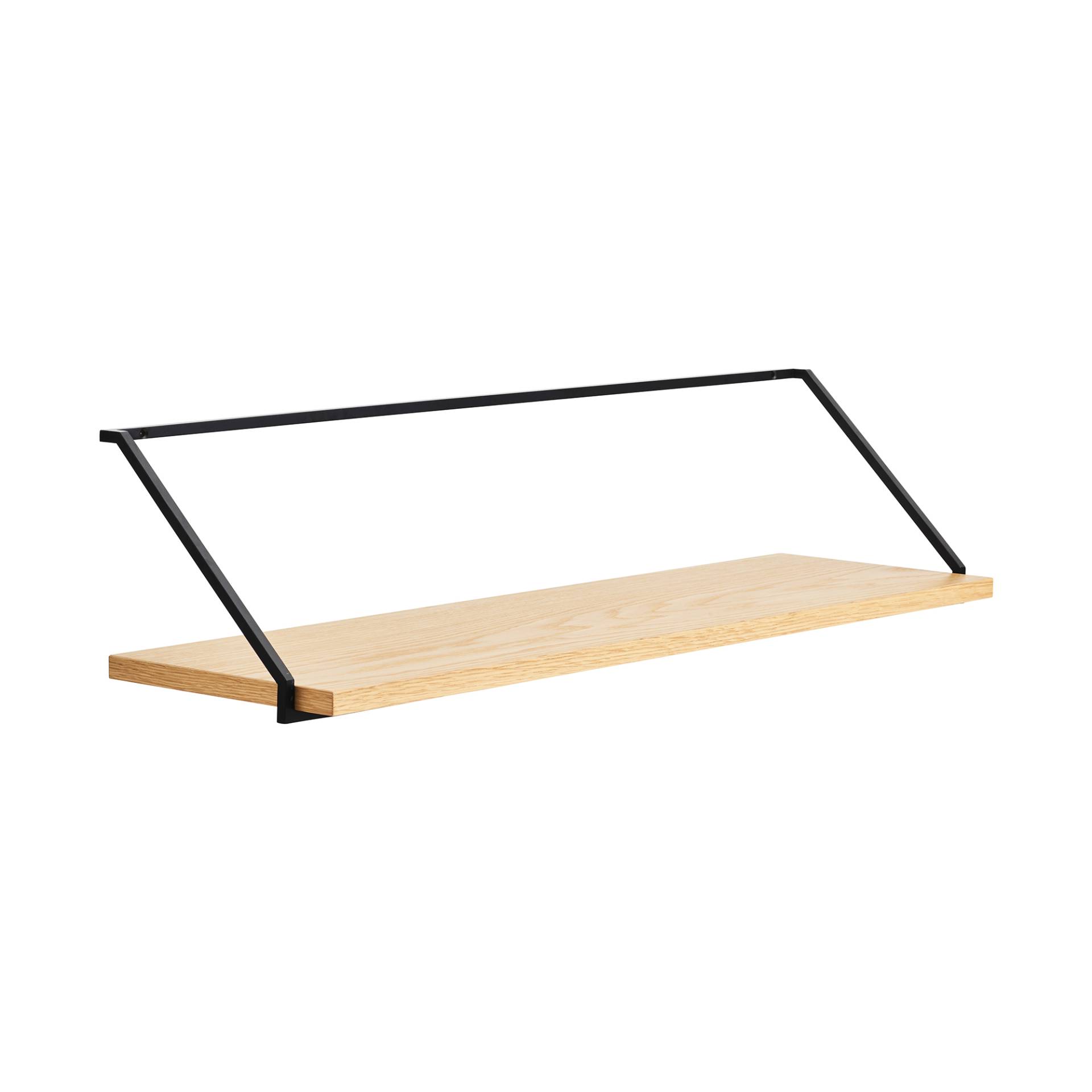 Audo - Rail Wandregal 92x25cm - eiche natur/BxHxT 92x25x21.2cm/Gestell Stahl schwarz RAL 9005 von Audo