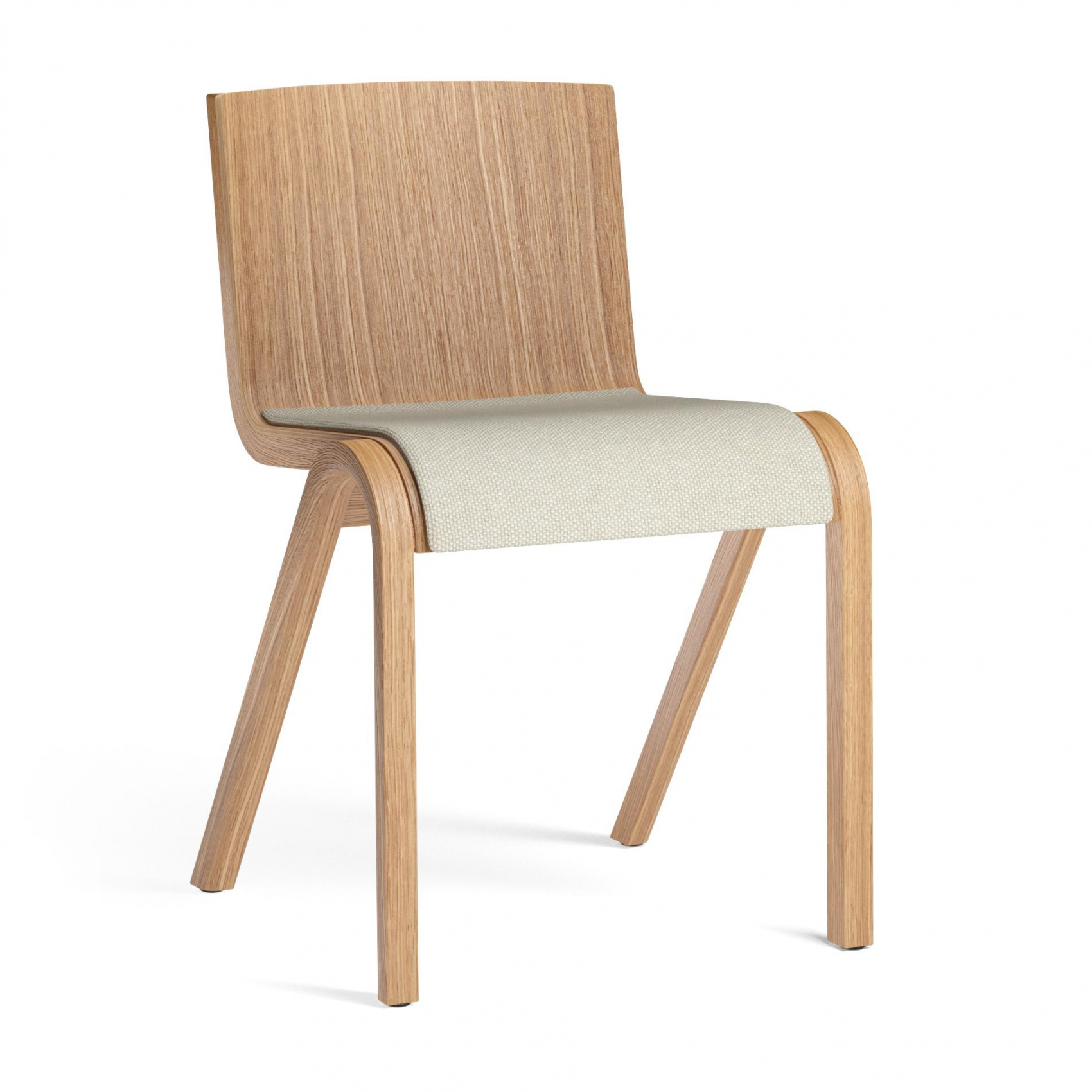 Audo - Ready Stuhl Sitz gepolstert - beige/Stoff Kvadrat Hallingdal 65 0200/BxHxT 47.5x78x50cm/Gestell Eiche natur von Audo