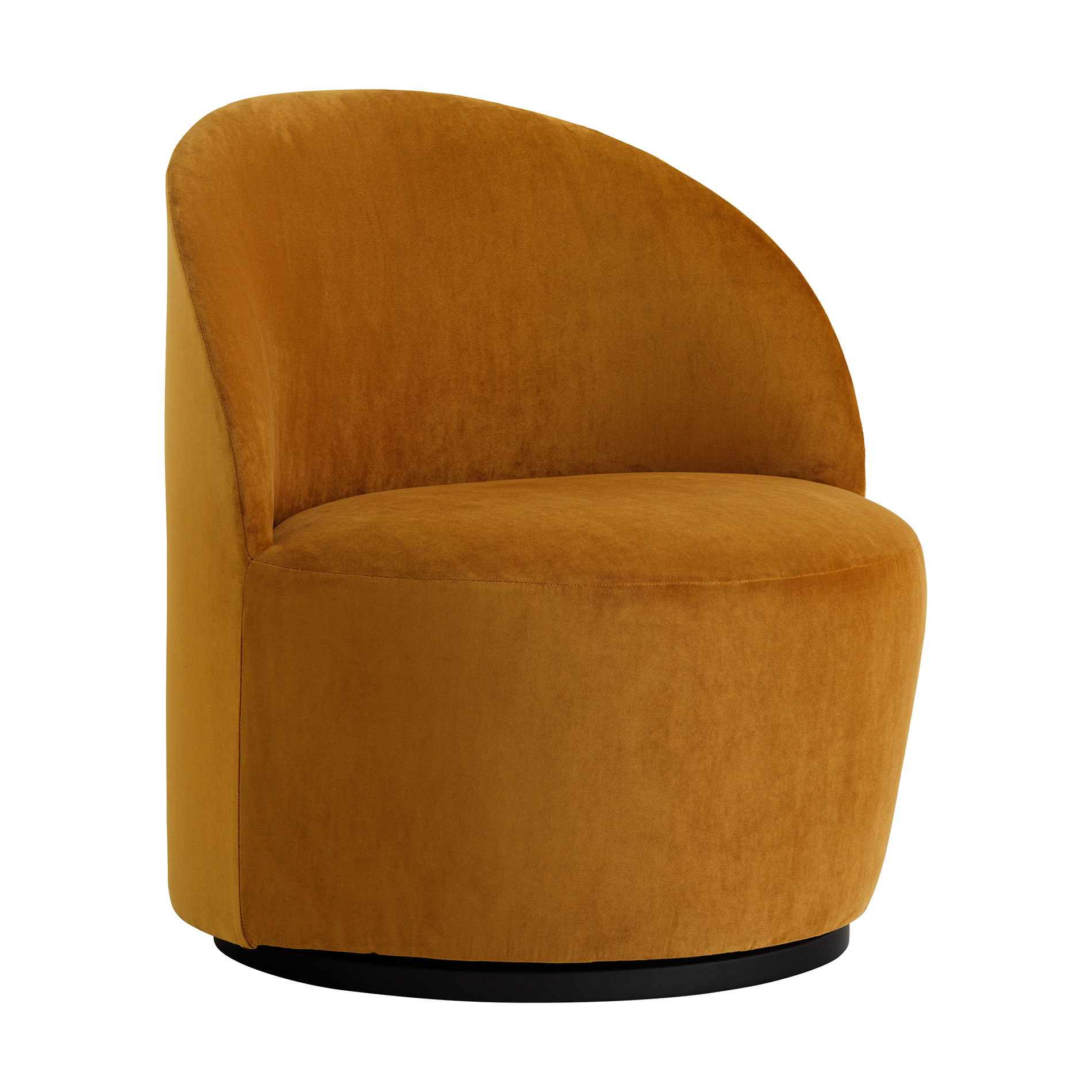 Audo - Tearoom Lounge Chair Samt drehbar - senfgelb/Stoff Jab Anstoetz Champion 041/BxHxT 89x78x70cm/Gestell MDF schwarz lackiert von Audo