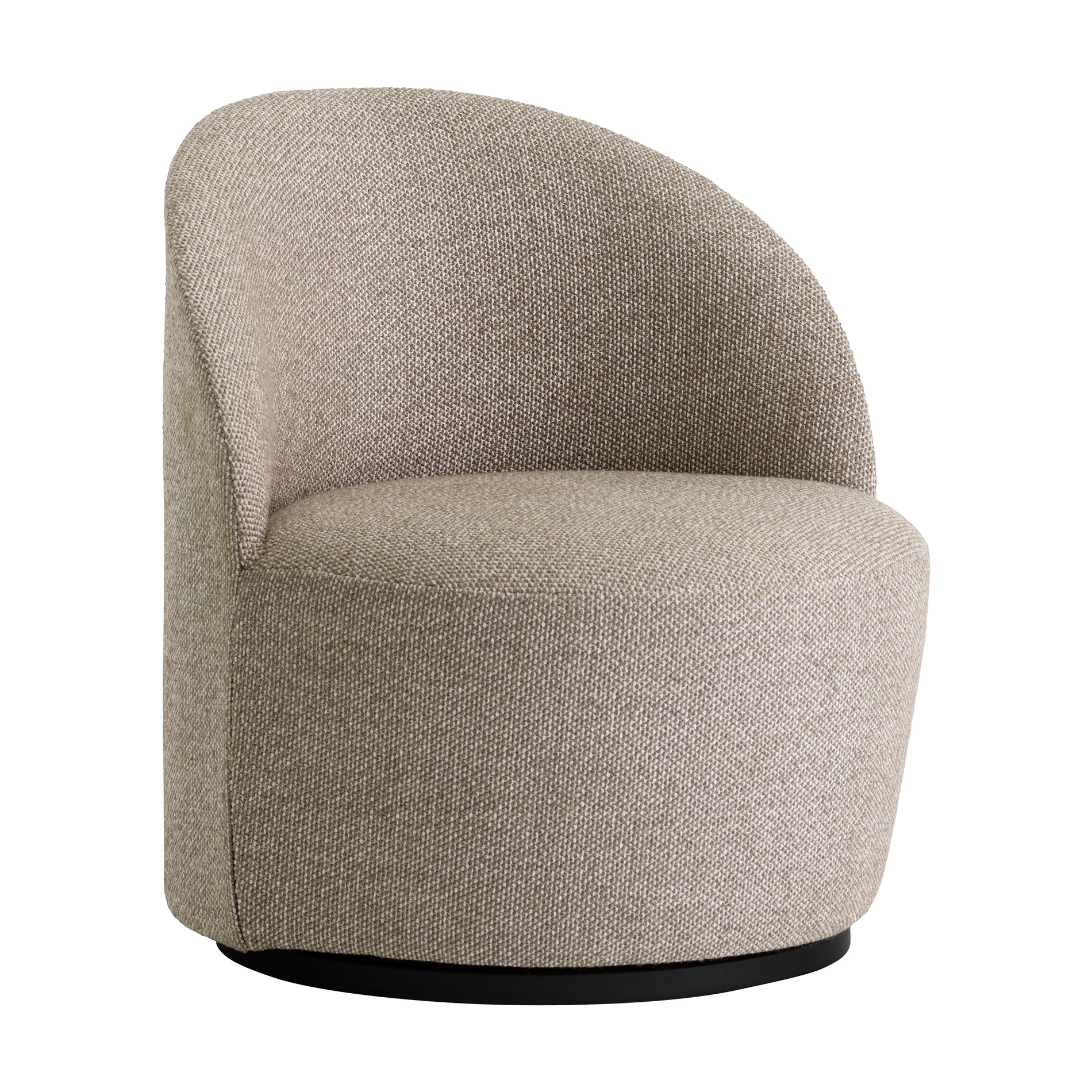Audo - Tearoom Lounge Chair drehbar - grau/Stoff Kvadrat by Sahco Safire 004/BxHxT 89x78x70cm/Gestell MDF schwarz lackiert von Audo