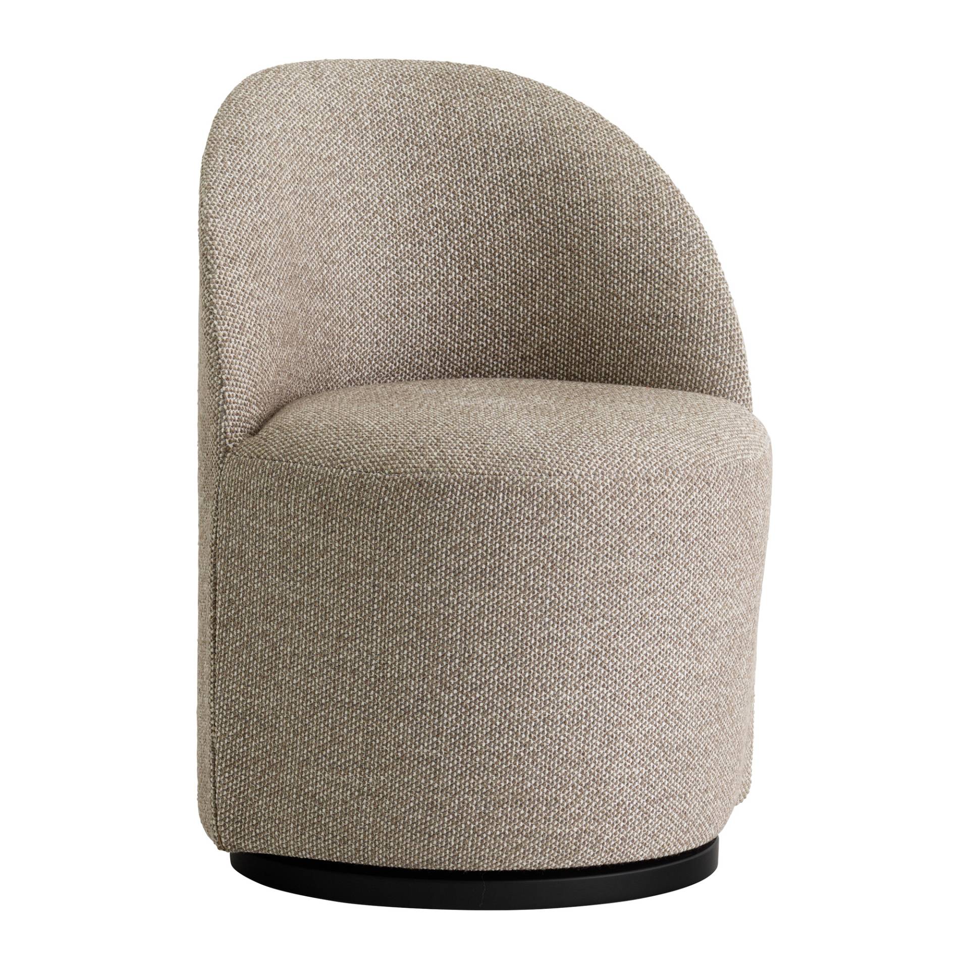 Audo - Tearoom Side Chair drehbar - grau/Stoff Kvadrat by Sahco Safire 004/BxHxT 60x78x58cm/Gestell MDF schwarz lackiert von Audo