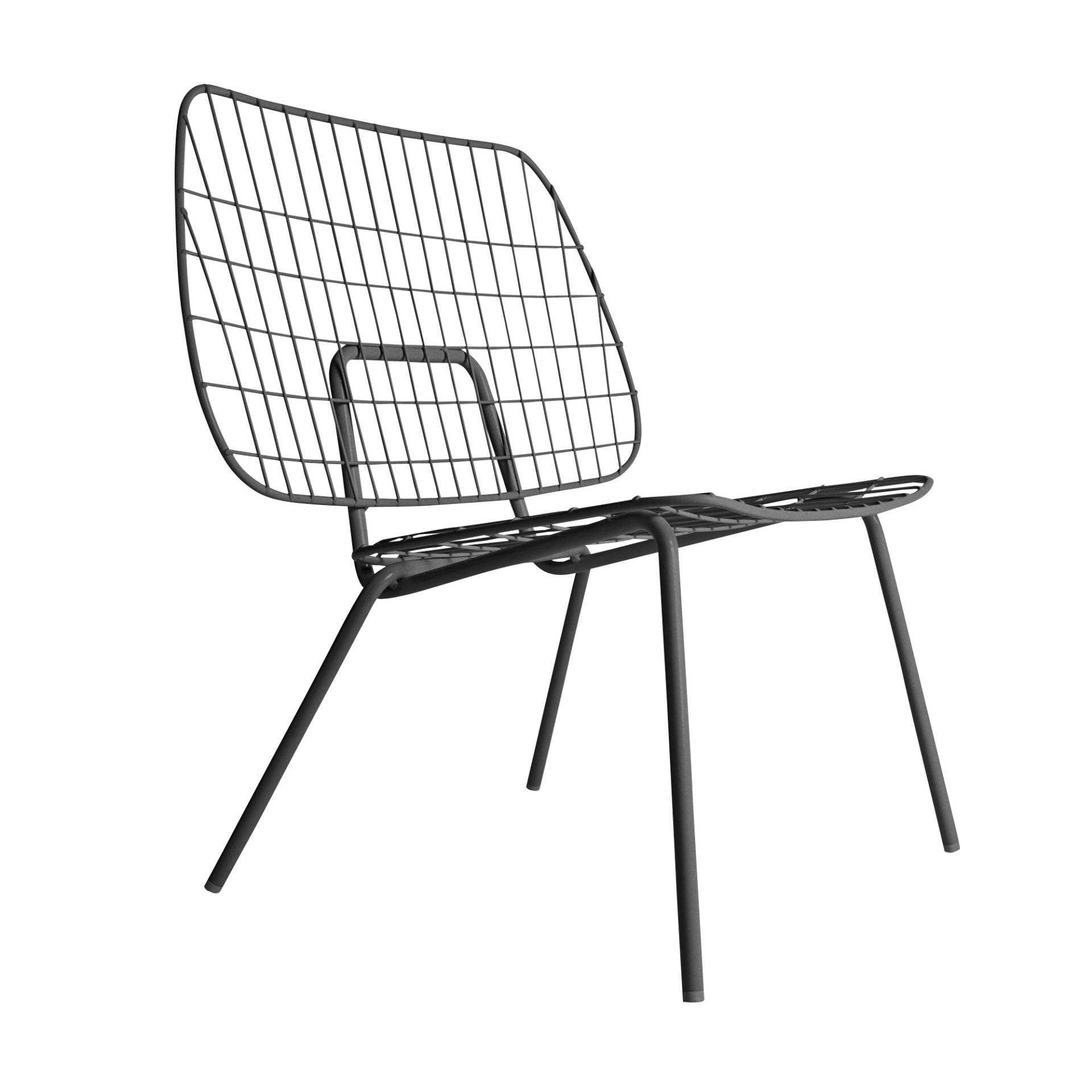 Audo - WM String Lounge Stuhl - schwarz/pulverbeschichtet/BxHxT 66x71,5x53cm/für Innen- und Außenbereich geeignet von Audo