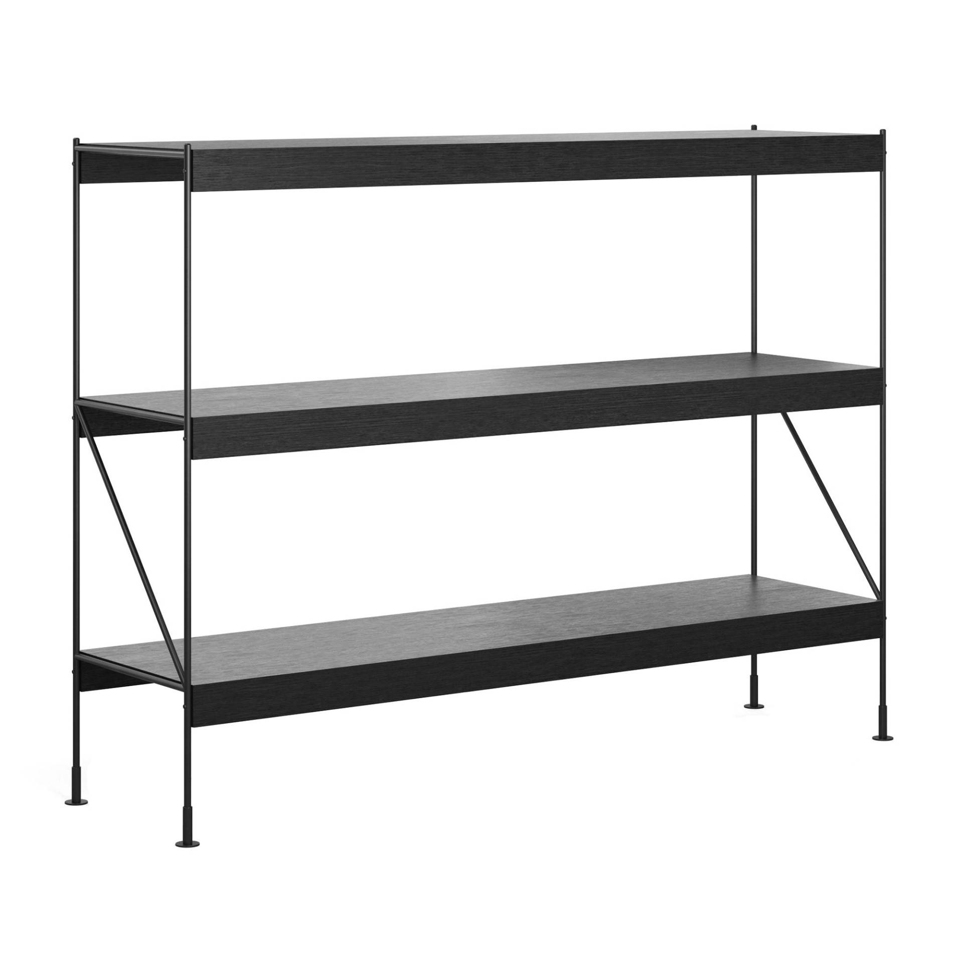 Audo - Zet Storing System Regal H 114cm - schwarz/BxHxT 155x114x42.4cm/Gestell Stahl schwarz pulverbeschichtet von Audo