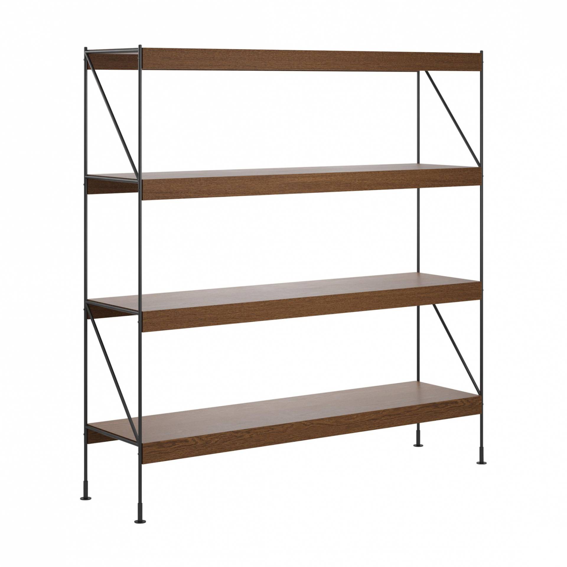 Audo - Zet Storing System Regal H 158cm - eiche dunkel/gebeizt/BxHxT 155x158x42.4cm/Gestell Stahl schwarz pulverbeschichtet Audo - Zet Storing System Regal H 158cm - eiche dunkel/gebeizt/BxHxT 155x158x42.4cm/Gestell Stahl schwarz pulverbeschichtet von Audo