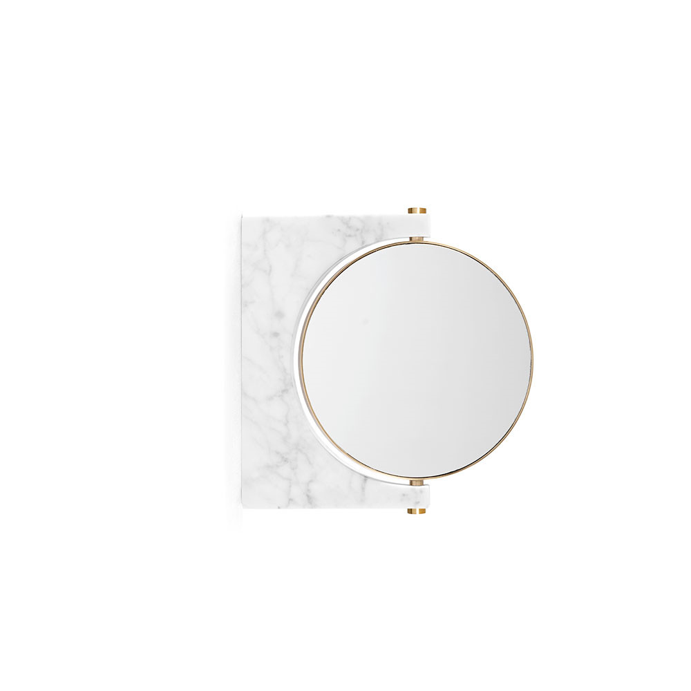 Audo Copenhagen - Pepe Marble Mirror Wall Brass/White von Audo Copenhagen