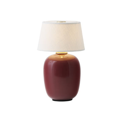 Torso Lampe sans fil rechargeable / Ø 12 x H 20 cm - Keramik & Stoff - Menu - Rot von Menu