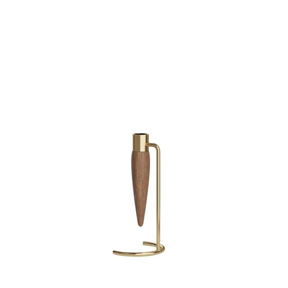 Audo Copenhagen - Umanoff Candle Holder Polished Brass/Walnut von Audo Copenhagen