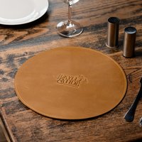 Luxus-Leder-Speisetischsets Mit Logo, Benutzerdefinierte Tischsets Logo-Prägung, Anpassbares Rundes Tischset von MenuCo