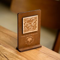 Qr-Code-Zeichen, Zahlungsschild, Qr-Code-Speisekarte, Scan-To-Pay-Schild, Bar-Speisekarte, Qr-Code-Holzständer, Tischmenühalter von MenuCo