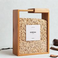 Bambus Frischhaltedose 2L | Pantry-Organizer Mit Schiebedeckel Für Pasta, Körner, Reis Umweltfreundliche Wiederverwendbare Aufbewahrungsbox Die Küche von MenuLab