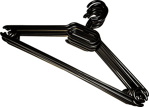 Kleiderbügel 20 Stück in Schwarz | Wäschebügel aus Kunststoff - Anzugbügel aus robustem Kunststoff mit Gürtelhaken und Anti-Rutschrillen Kleiderbügel 20 Stück in Schwarz | Wäschebügel aus Kunststoff - Anzugbügel aus robustem Kunststoff mit Gürtelhaken und Anti-Rutschrillen von Menz Stahlwaren
