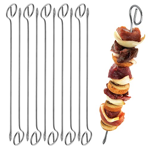 Grillspieße 10er Set – 210mm Schaschlikspieße aus Edelstahl - Fleischspieße, Made in Germany von Menz Stahlwaren